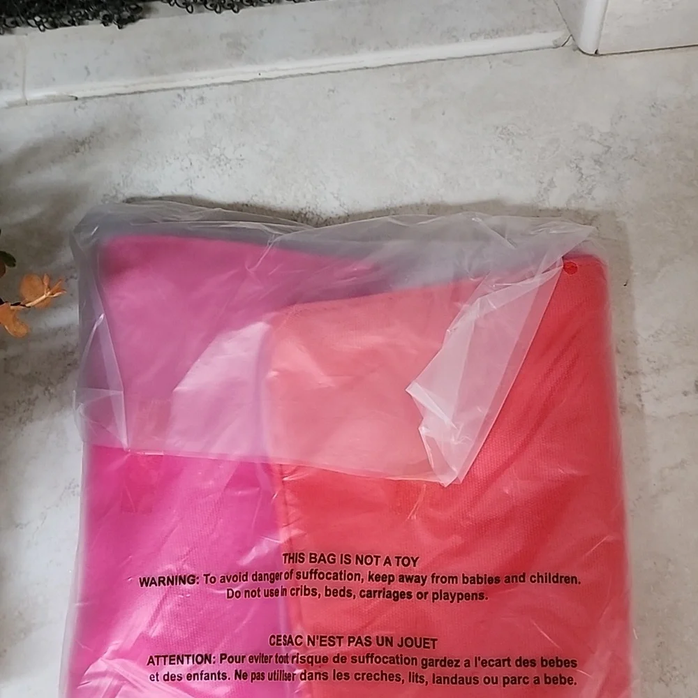 💖💕 VICTORIA'S SECRET Canvas Tote Bag 3-Tone Pink 💕💖